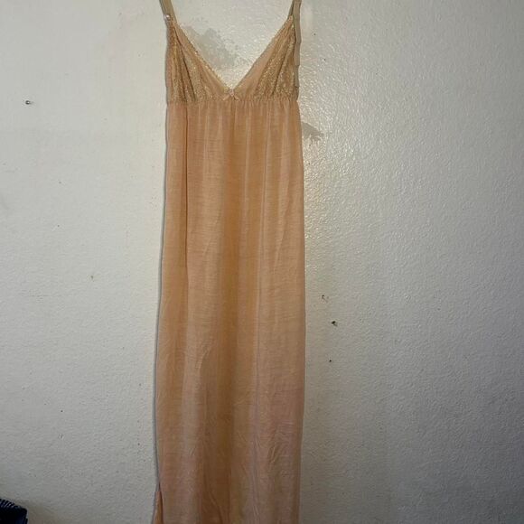 My Angel Women's Peach Lace Slip Maxi Dress Small Coquette Fairy Y2K Style - Picture 5 of 8